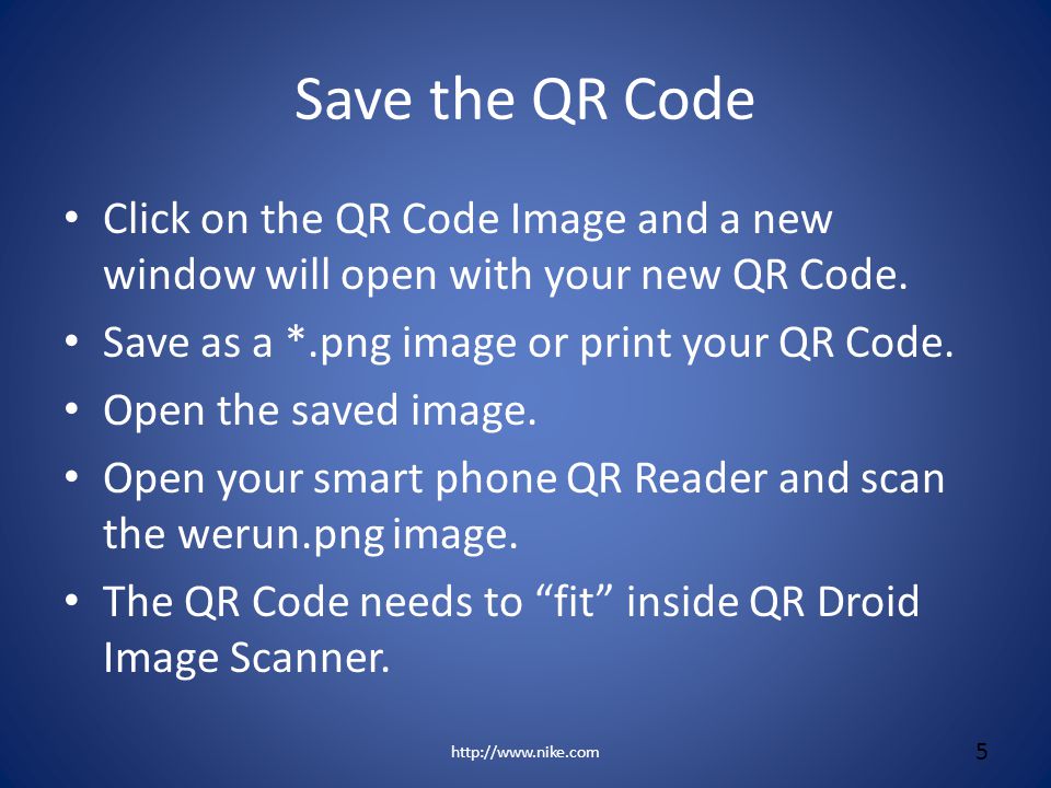Save the QR Code Click on the QR Code Image and a new window will open with your new QR Code.