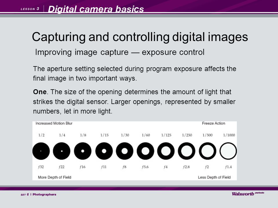 Improving image capture — exposure control.