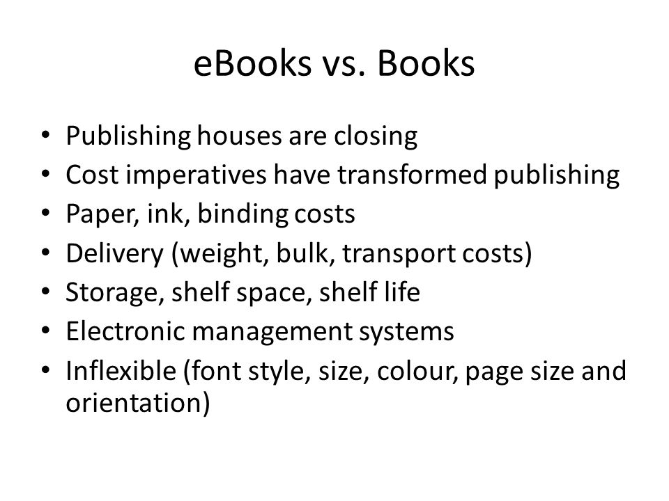 eBooks vs.