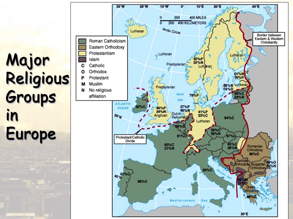 Major Religious Groups in Europe