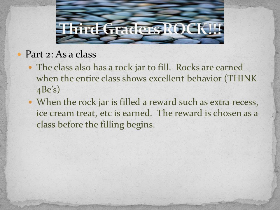 Part 2: As a class The class also has a rock jar to fill.