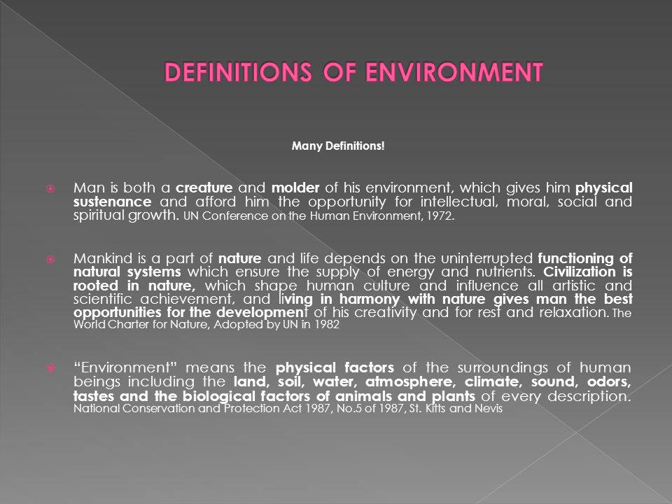 Introduce basic concepts environment Environment; Scope of Environmental Management; Administration of Environmental Management; - ppt