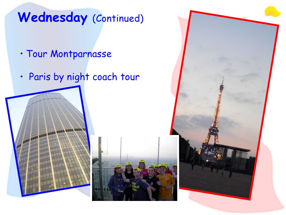 Tour Montparnasse Paris by night coach tour Wednesday (Continued)