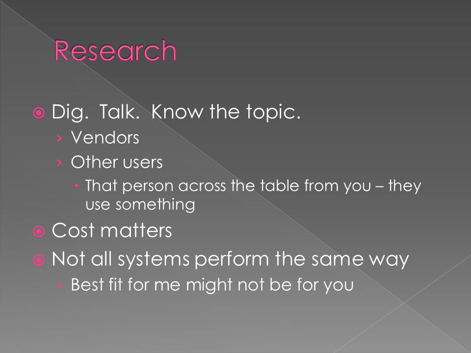  Dig. Talk. Know the topic.