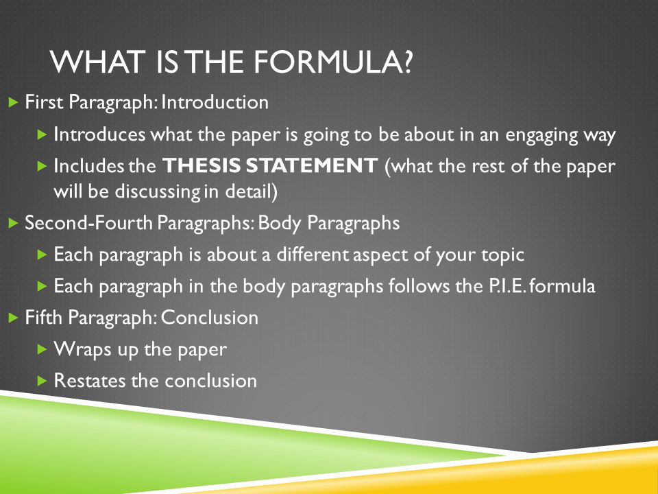 WHAT IS THE FORMULA.