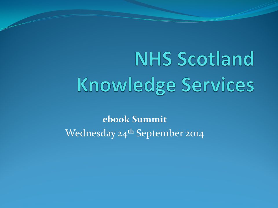 ebook Summit Wednesday 24 th September 2014