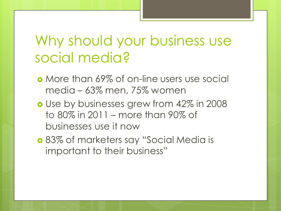 Why should your business use social media.
