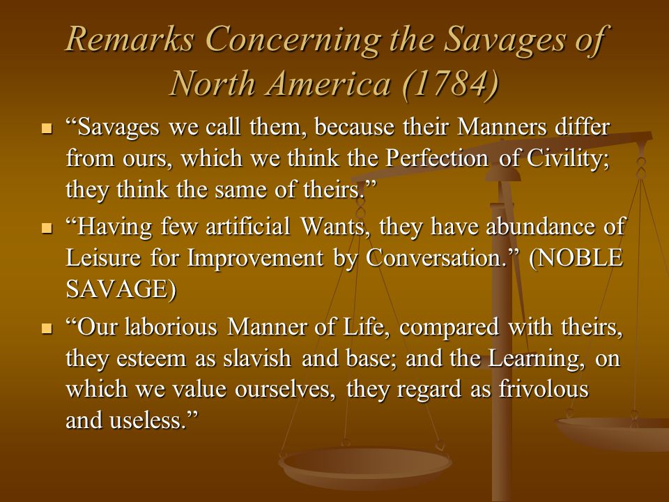 remarks concerning the savages of north america