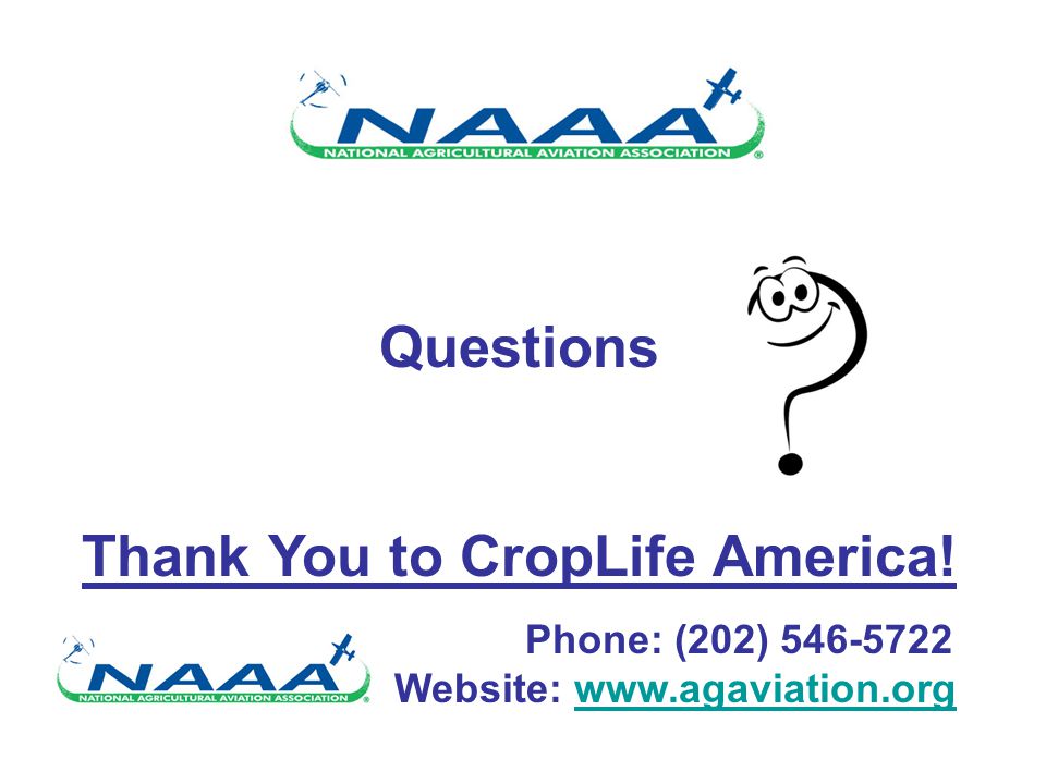Questions Thank You to CropLife America.