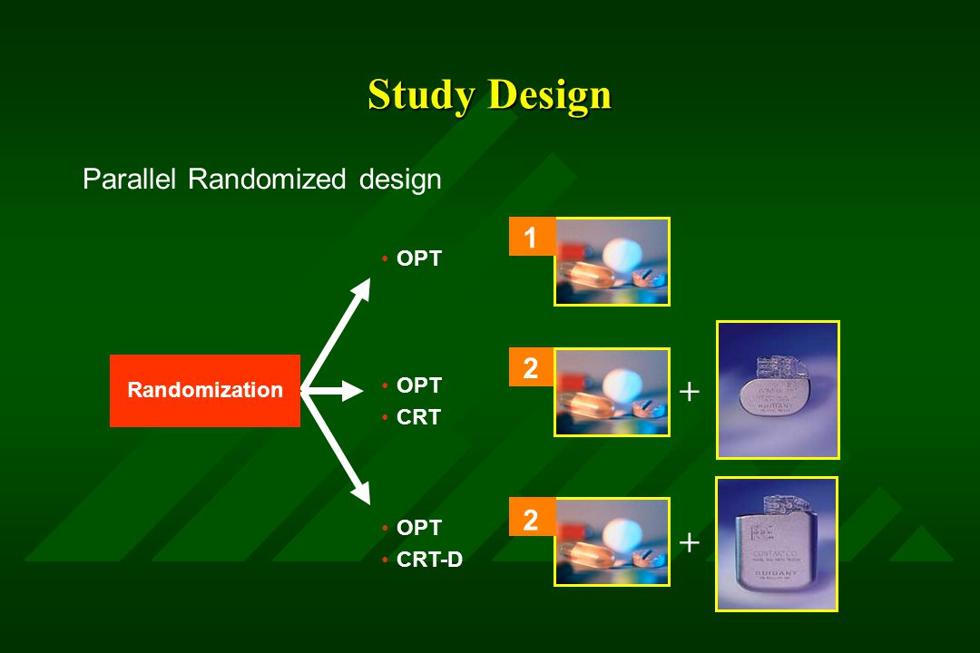 Study Design OPT 1 CRT + 2 OPT CRT-D + 2 Randomization Parallel Randomized design