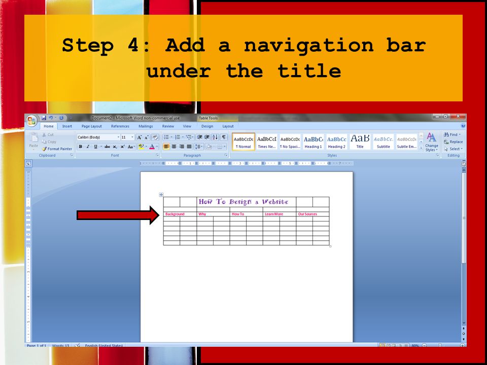 Step 4: Add a navigation bar under the title