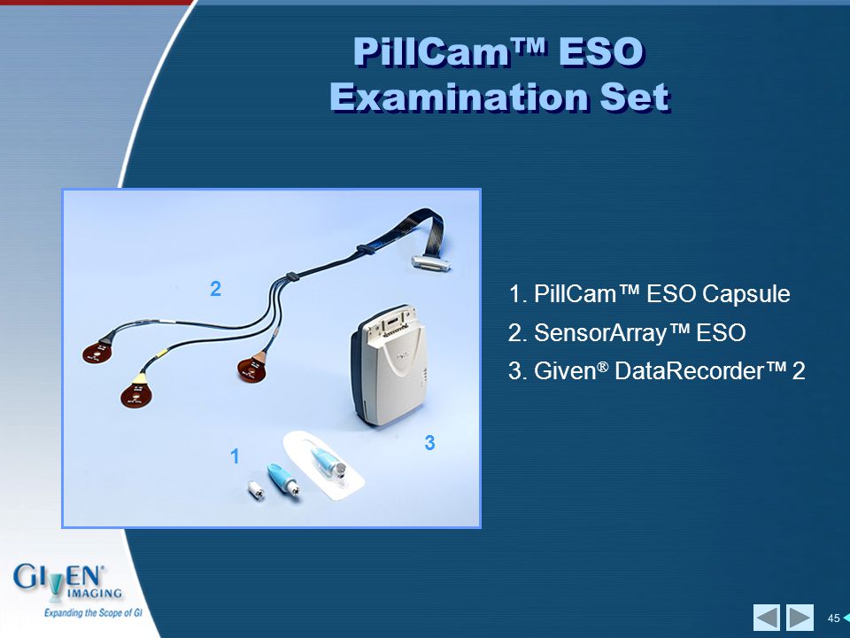 45 PillCam™ ESO Examination Set PillCam™ ESO Capsule 2.