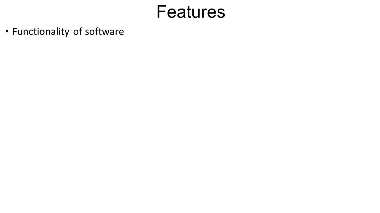 Functionality of software