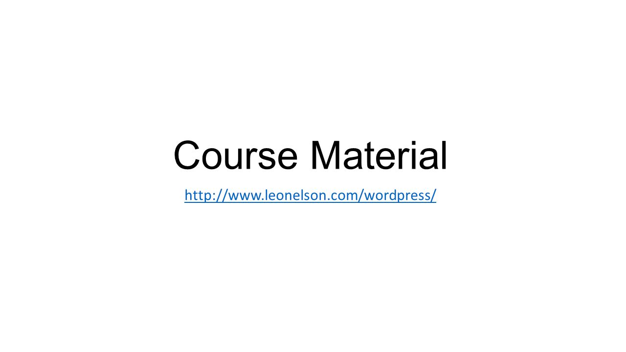 Course Material