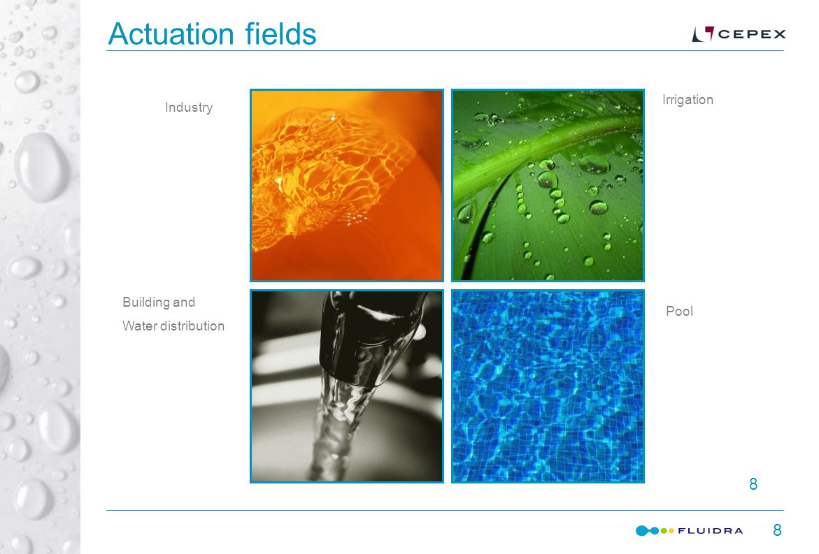 Actuation fields 8 8 Industry Building and Water distribution Pool Irrigation