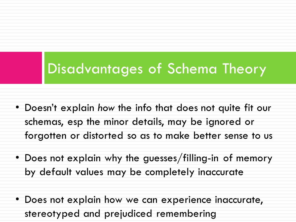 schema theory of memory
