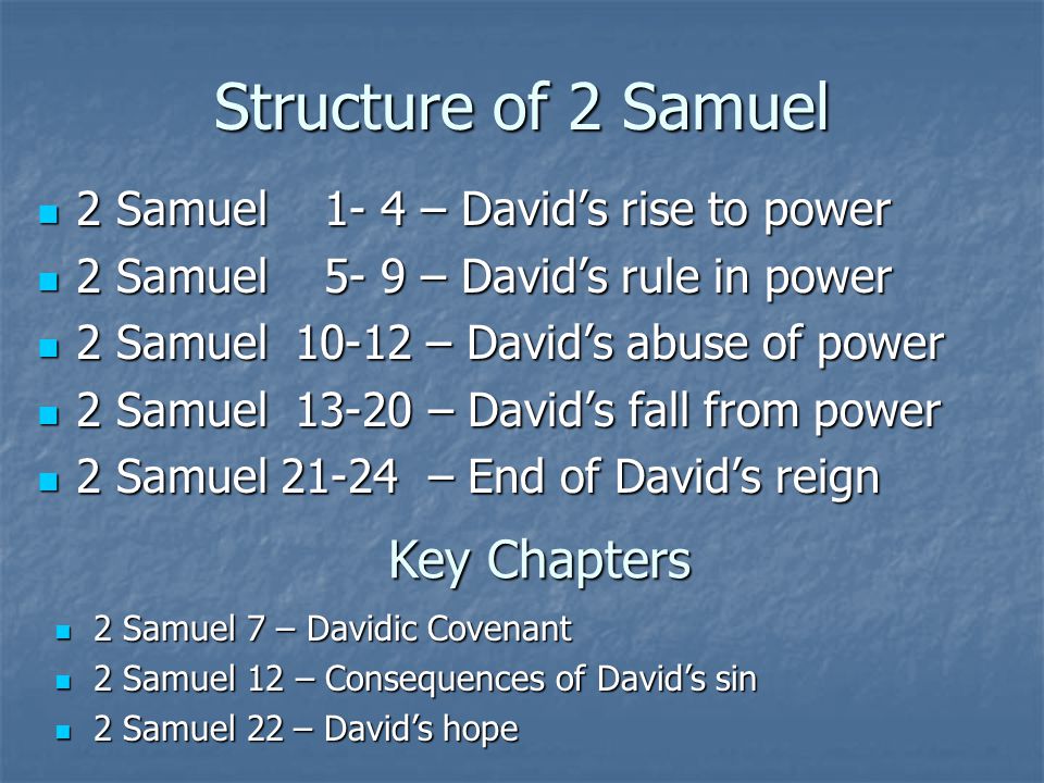 Ot Survey I 2 Samuel English Location Of Samuel In Canon