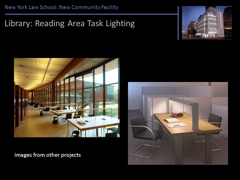 New York Law School: New Community Facility Library: Reading Area Task Lighting Images from other projects