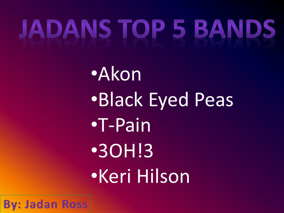 Akon Black Eyed Peas T-Pain 3OH!3 Keri Hilson