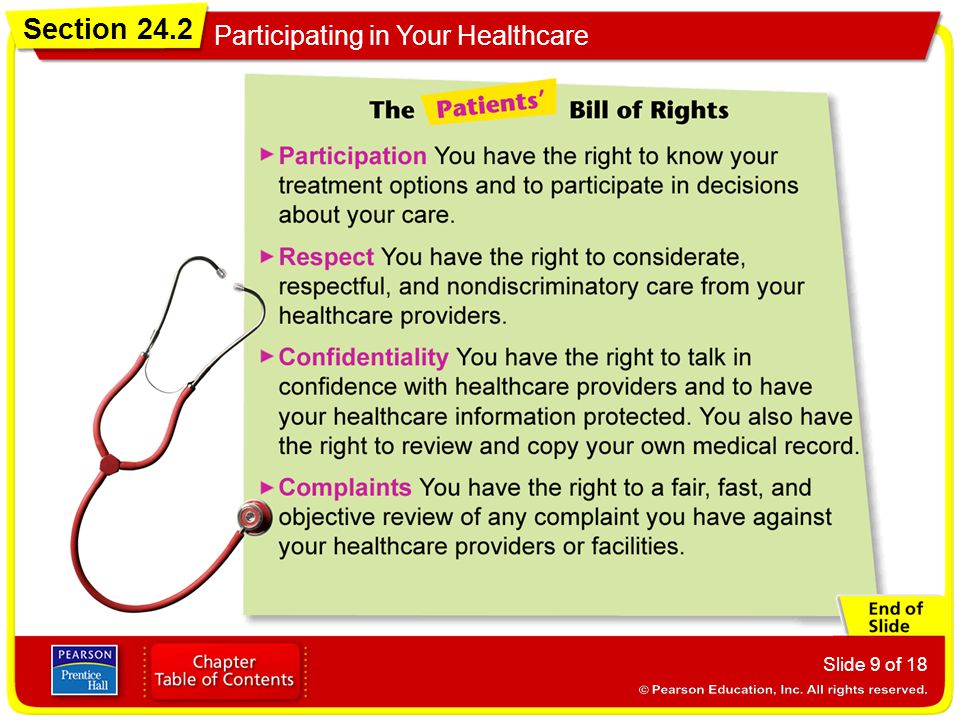 Section 24.2 Participating in Your Healthcare Slide 9 of 18