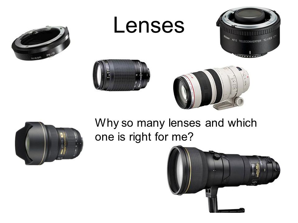 Lenses Why so many lenses and which one is right for me