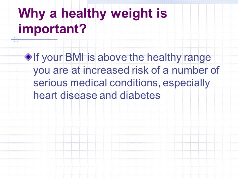 Why a healthy weight is important.