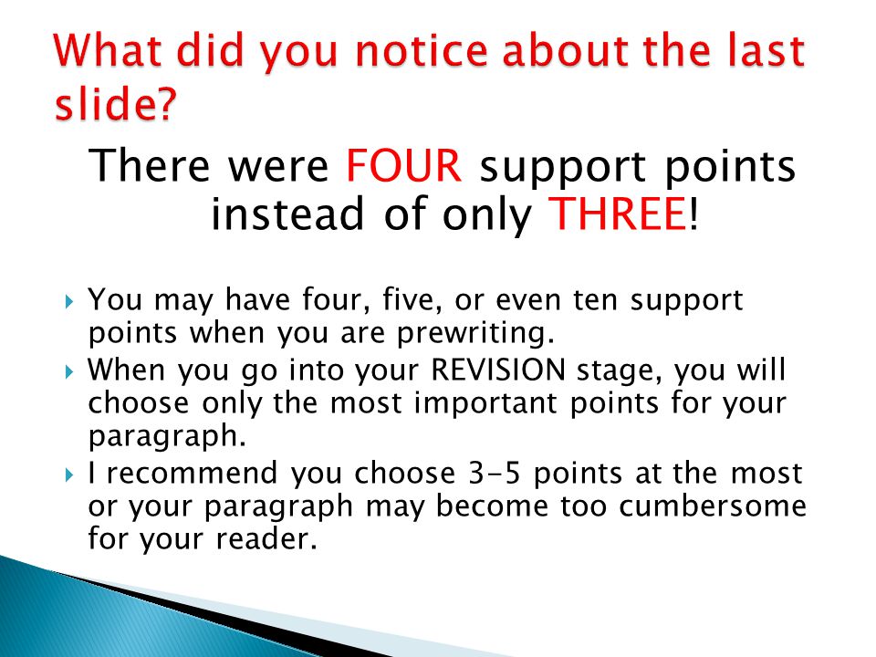 There were FOUR support points instead of only THREE.