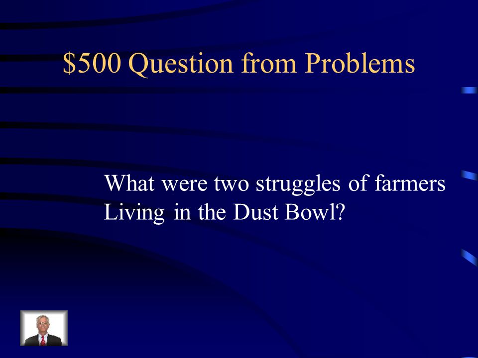 $400 Answer from Problems Farmers struggled because they were used to producing and selling lots of crops during WWI.