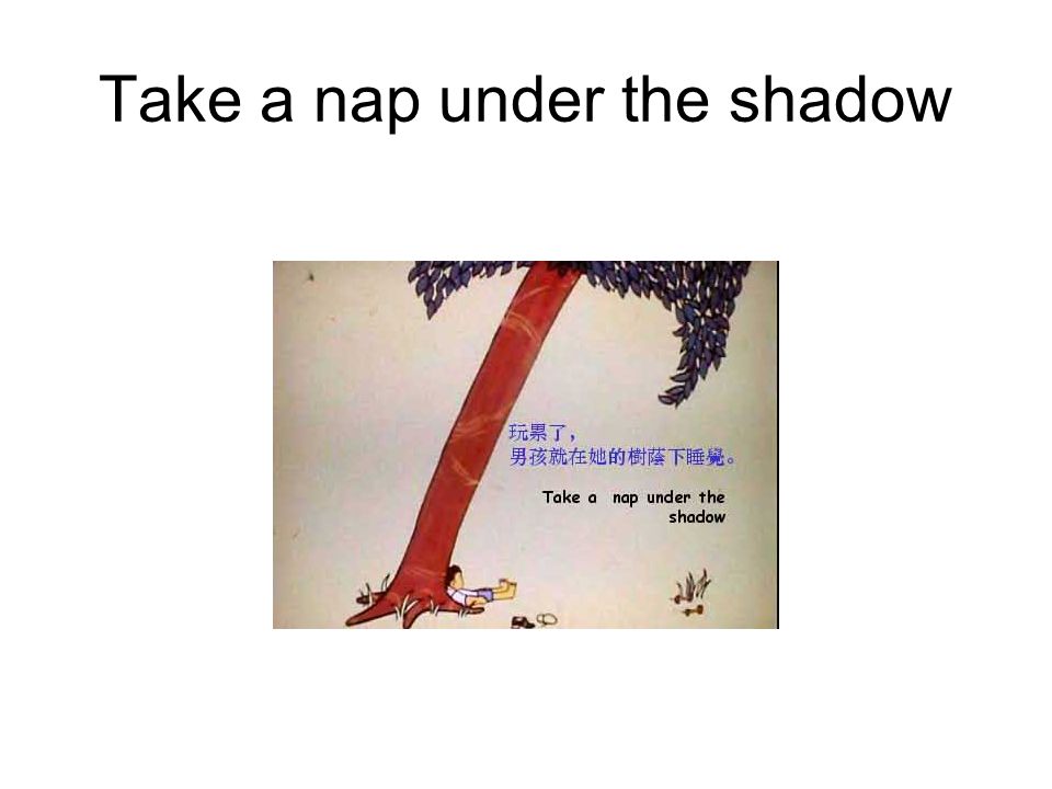 Take a nap under the shadow