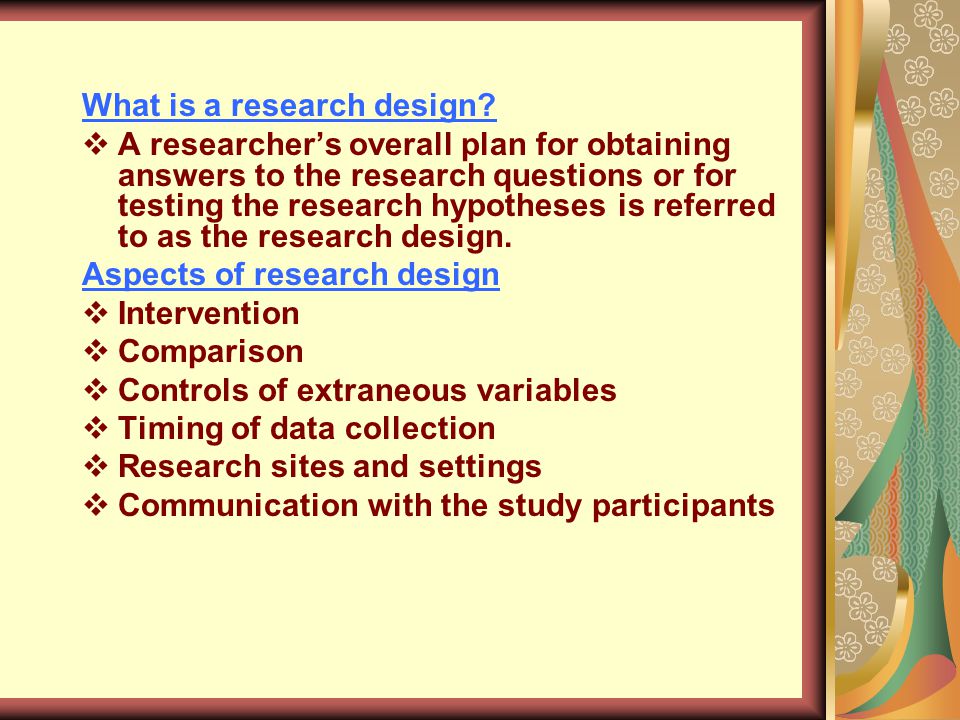 What is a research design.