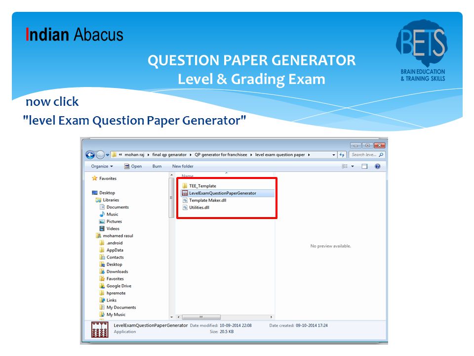 Indian Abacus now click level Exam Question Paper Generator QUESTION PAPER GENERATOR Level & Grading Exam