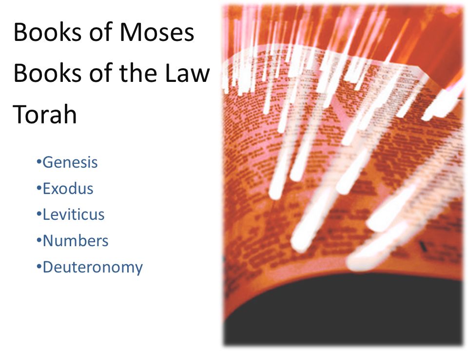 Books of Moses Books of the Law Torah Genesis Exodus Leviticus Numbers Deuteronomy