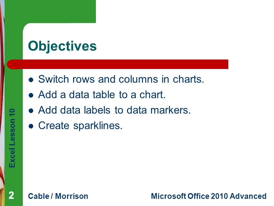 Advanced Charts Excel 2010