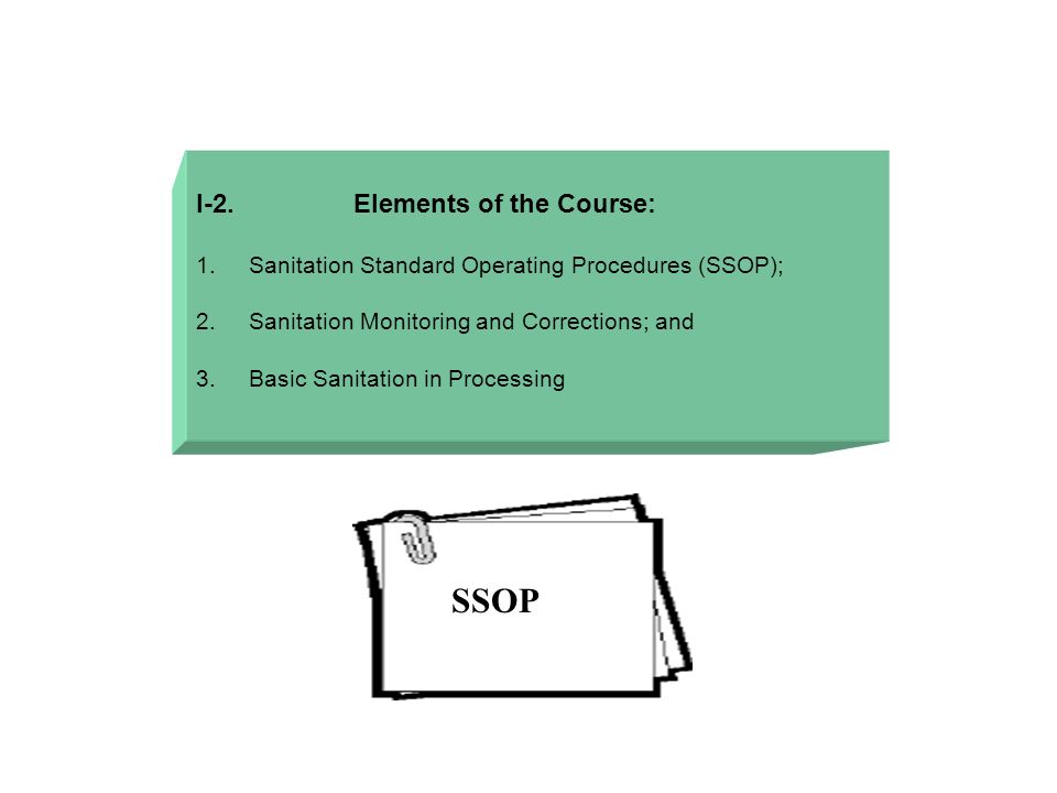 ssop sanitation standard operating procedures