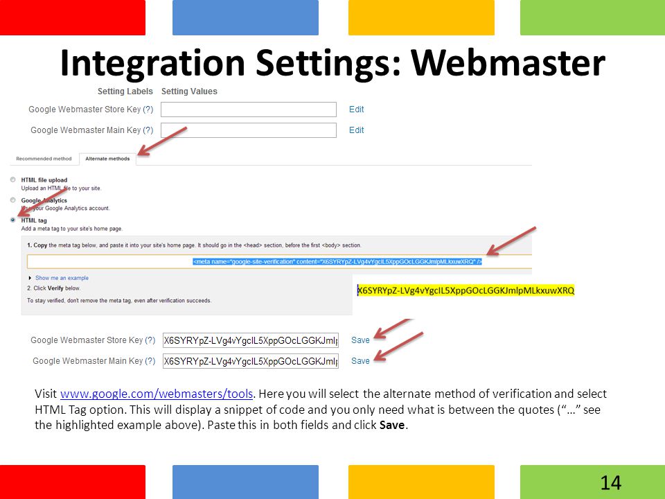 Integration Settings: Webmaster Visit