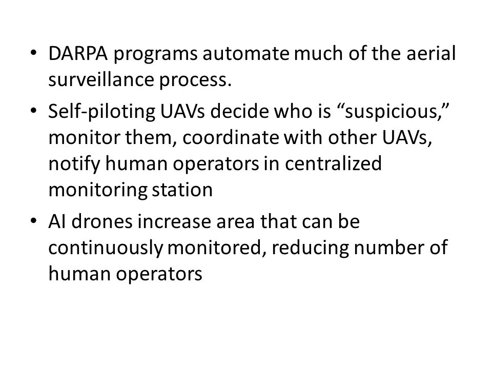 DARPA programs automate much of the aerial surveillance process.