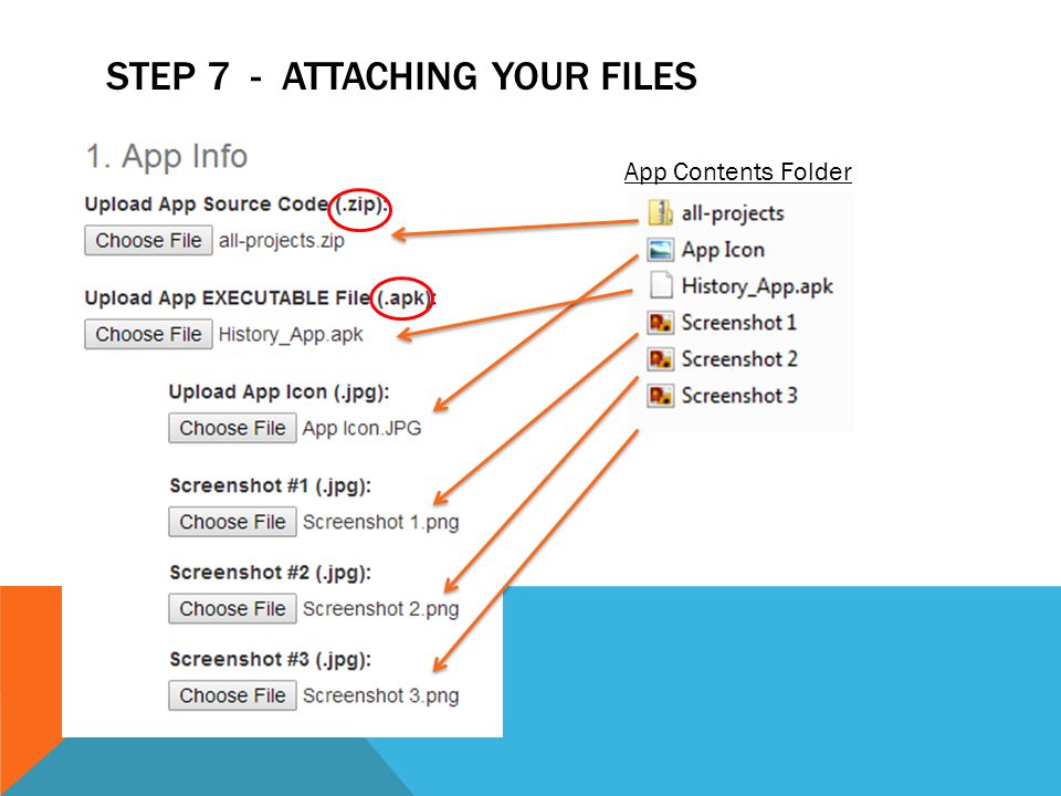 STEP 7 - ATTACHING YOUR FILES App Contents Folder
