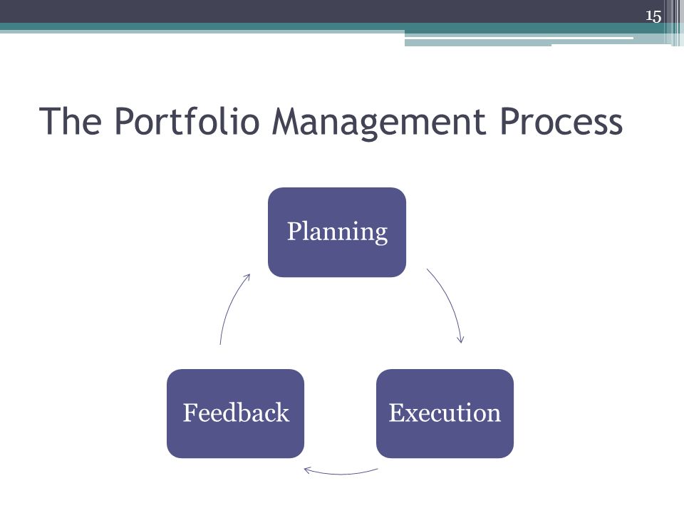 The Portfolio Management Process 15 PlanningExecutionFeedback