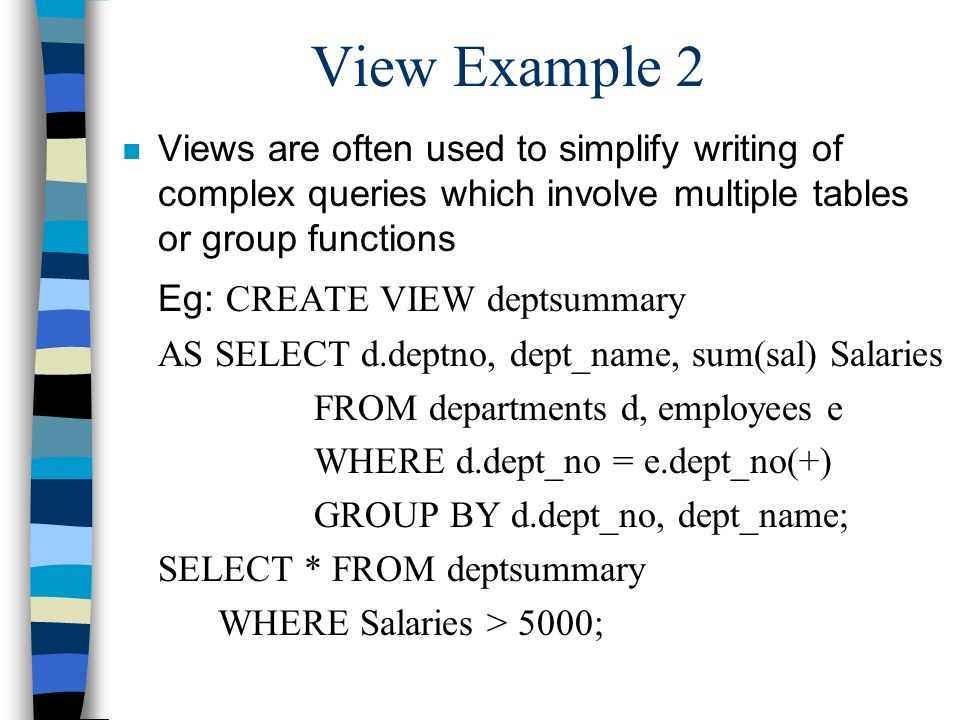 SQL's Data Definition Language (DDL) – View, Sequence, Index. - ppt download