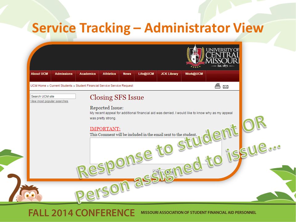 Service Tracking – Administrator View