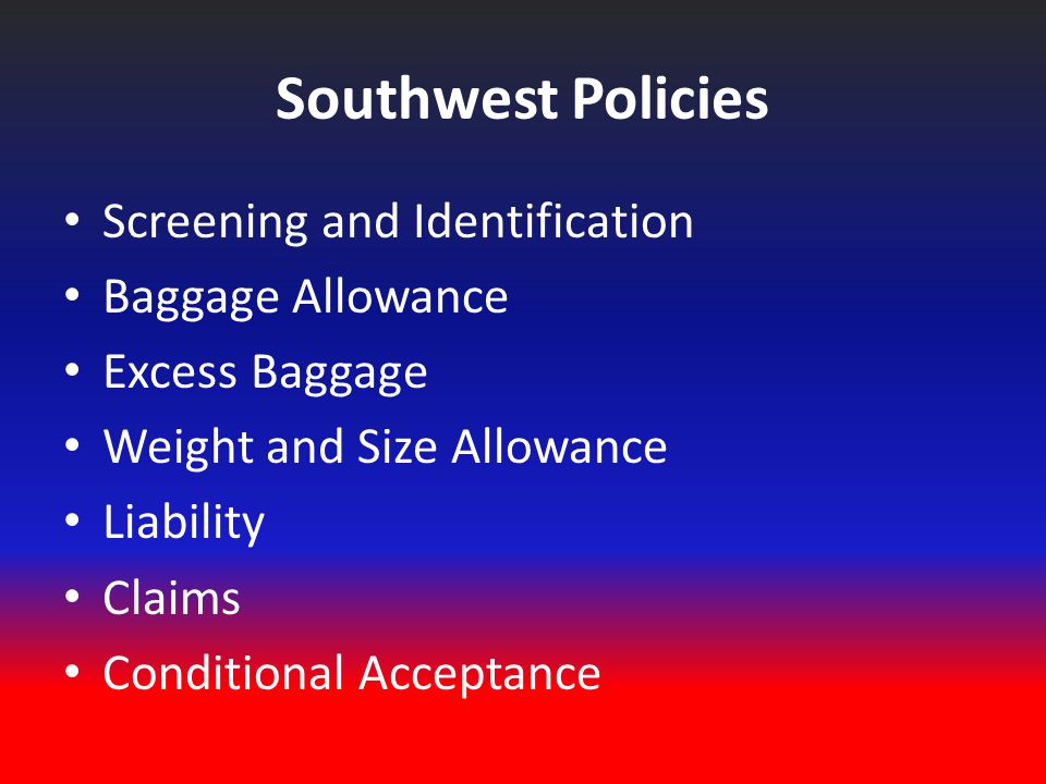 southwest baggage allowance weight