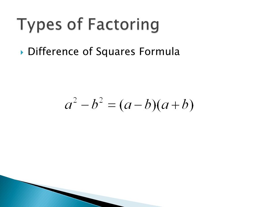  Difference of Squares Formula
