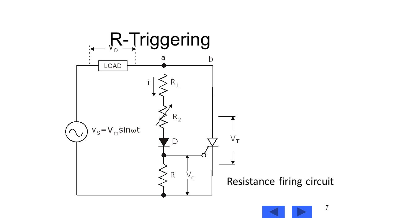 7 7 R-Triggering Resistance firing circuit