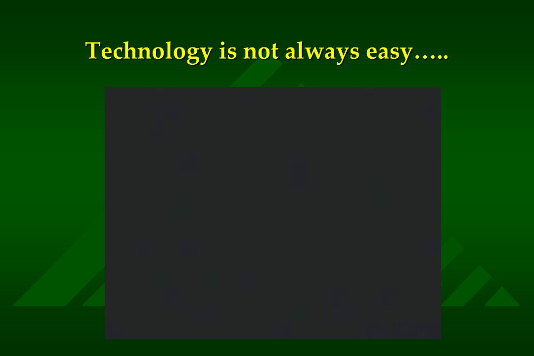 Technology is not always easy…..