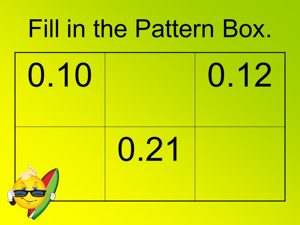 Fill in the Pattern Box