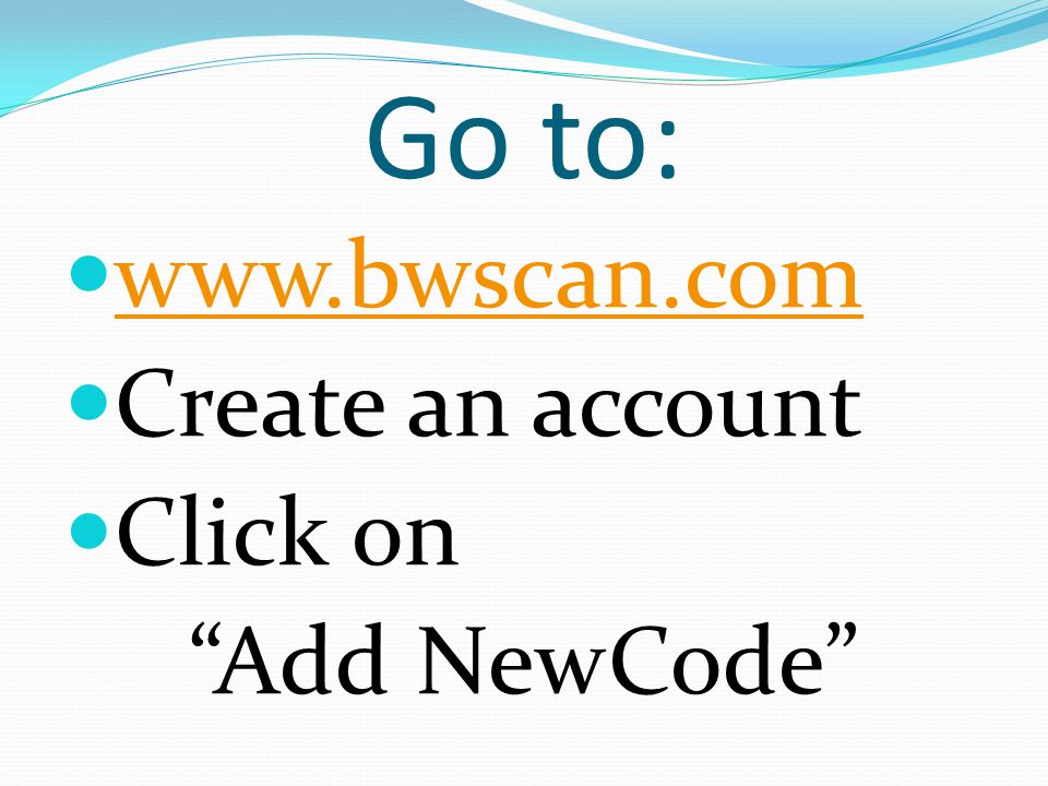 Go to:   Create an account Click on Add NewCode