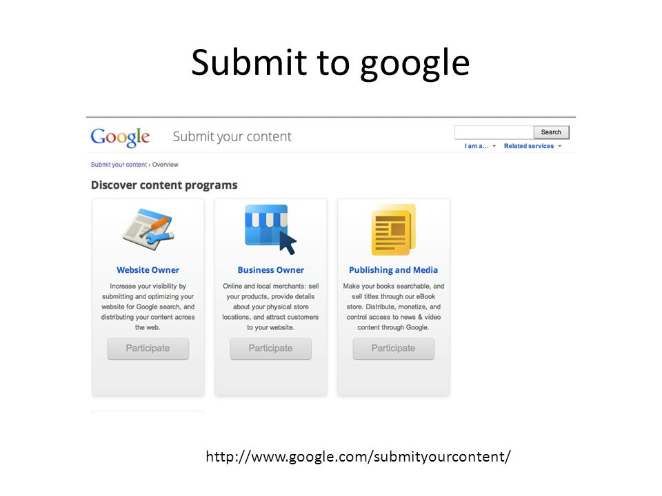 Submit to google
