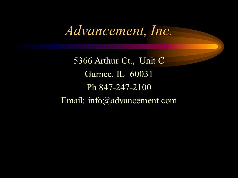 Advancement, Inc.