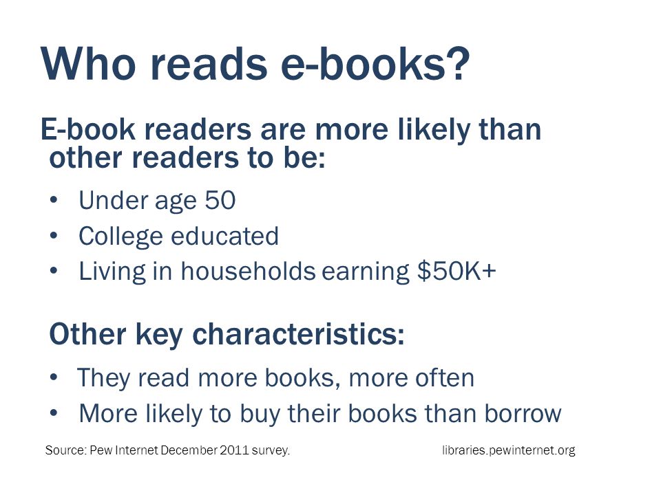 Who reads e-books.