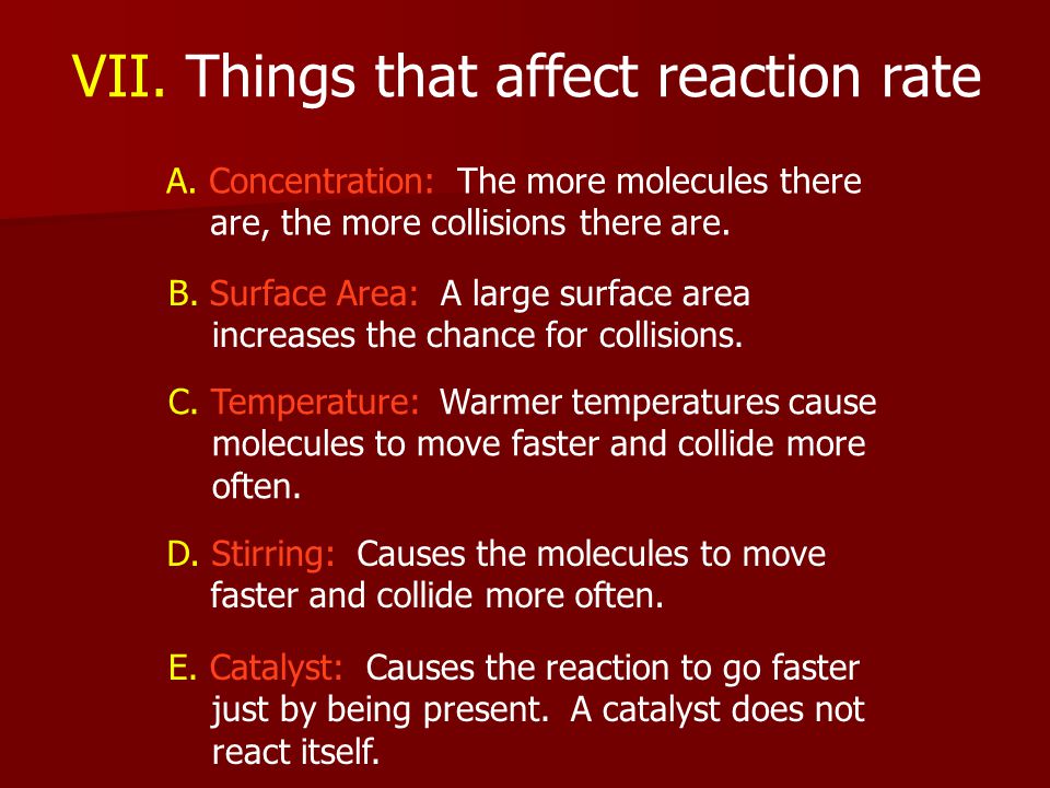 VI. Collision Theory A. Molecules must collide in order to react B.